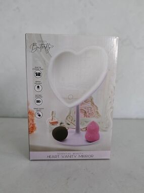 Urban Butterfly LED Heart Vanity Mirror with Storage Tray – NIB